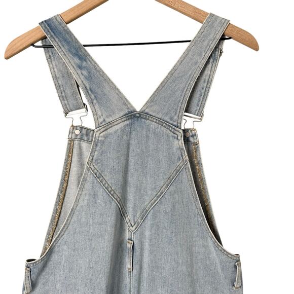 PacSun Light Blue Denim Overalls Wide Leg Baggy Fit 100% Cotton, Size Medium - Picture 14 of 16